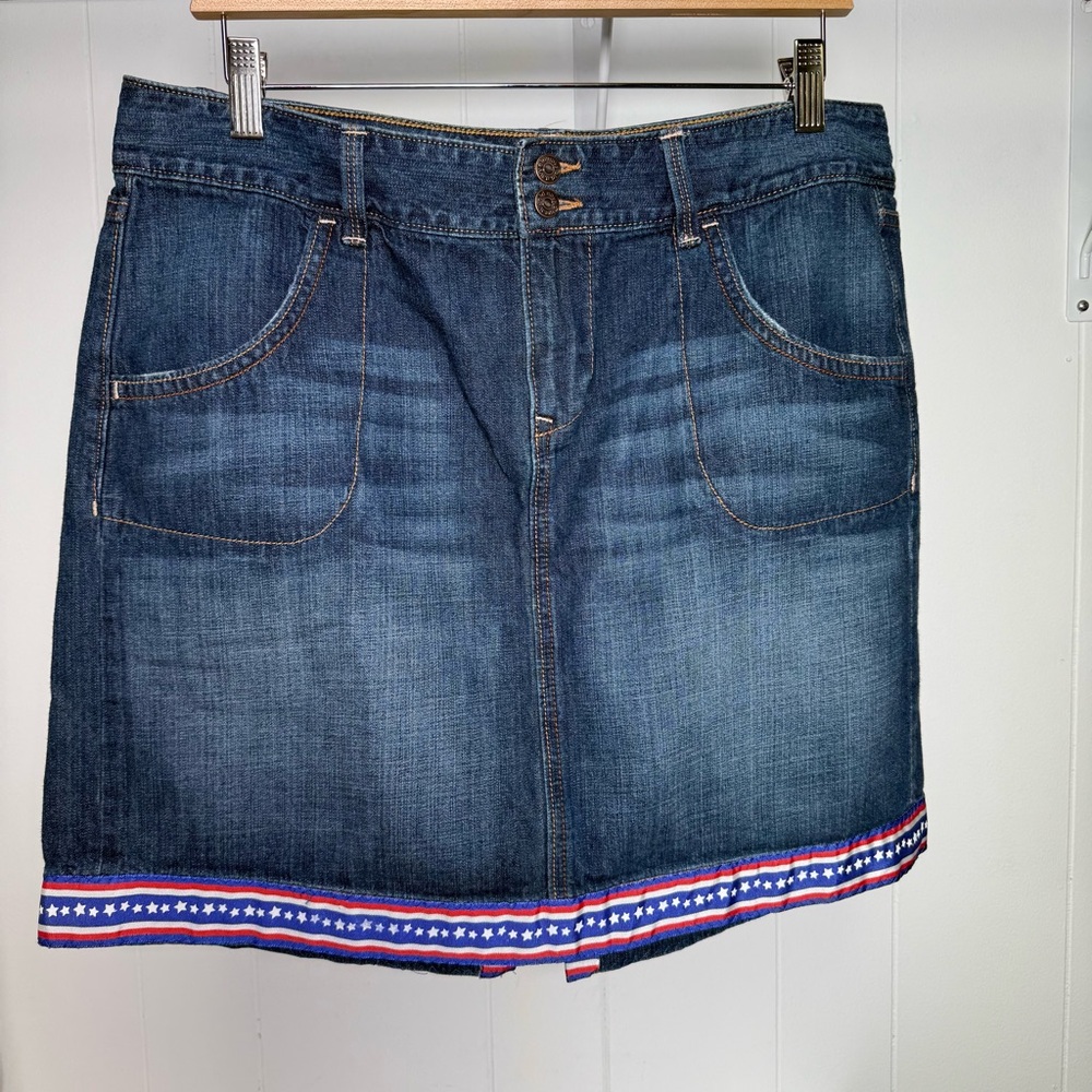 Old Navy Patriotic Denim Jean Skirt Size 12